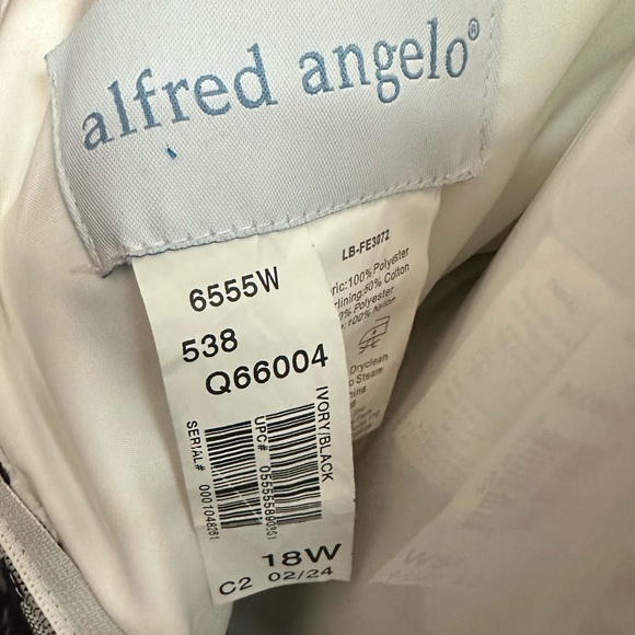Alfred Angelo sz 18w black & white long formal dress - Picture 4 of 5